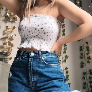 WHITE RIBBED TUBE TOP